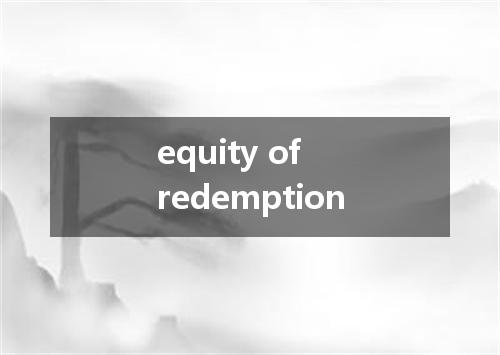 equity of redemption是什么意思