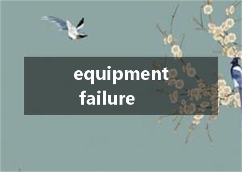 equipment failure是什么意思
