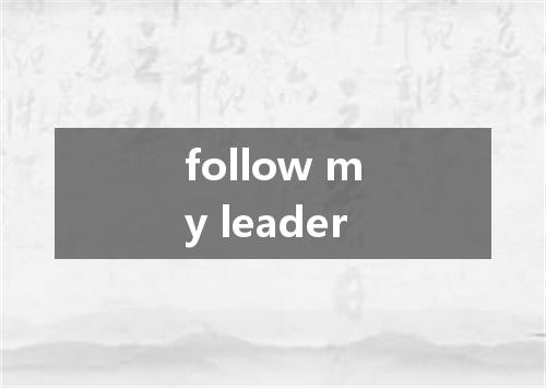 follow my leader是什么意思