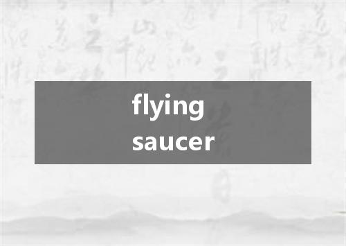 flying saucer是什么意思