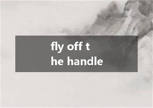 fly off the handle是什么意思