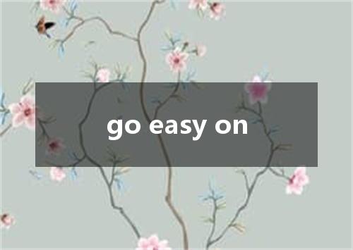 go easy on是什么意思