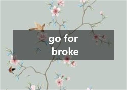 go for broke是什么意思