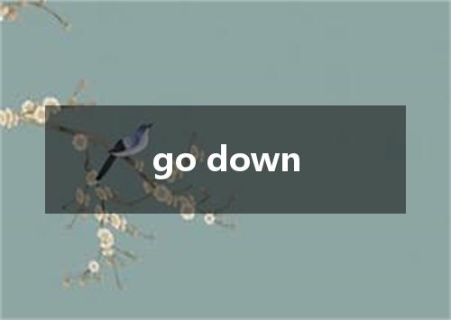 go down是什么意思