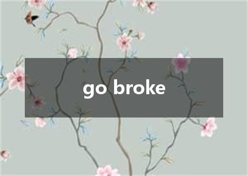 go broke是什么意思