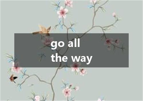 go all the way是什么意思