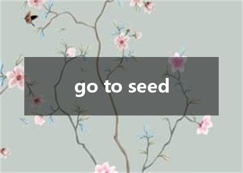 go to seed是什么意思