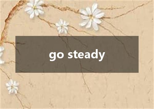 go steady是什么意思