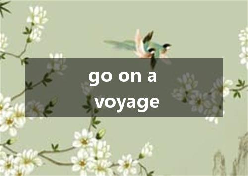 go on a voyage是什么意思