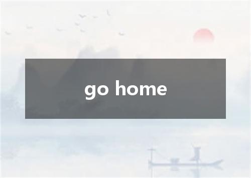 go home是什么意思
