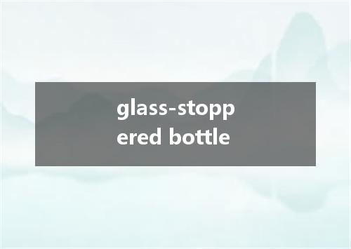 glass-stoppered bottle是什么意思