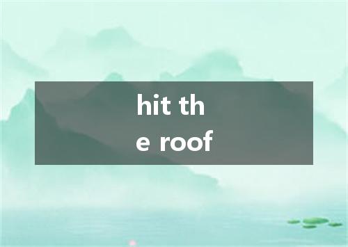 hit the roof是什么意思