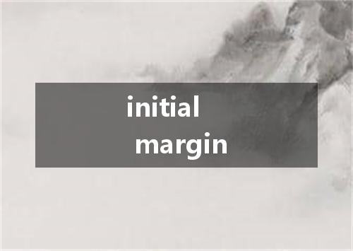 initial margin是什么意思
