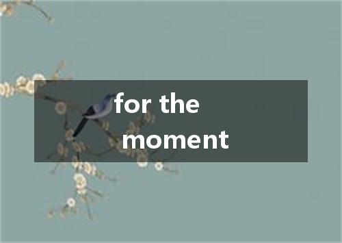 for the moment是什么意思