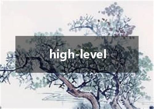 high-level是什么意思