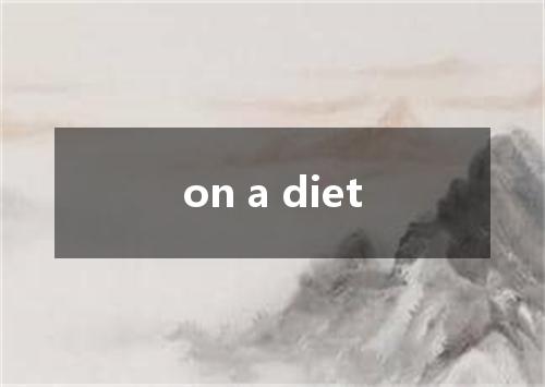 on a diet是什么意思
