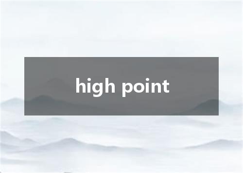 high point是什么意思