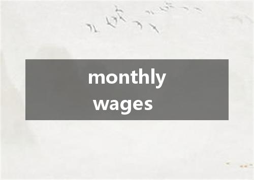 monthly wages是什么意思