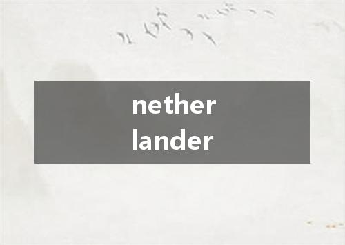 netherlander是什么意思