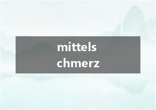 mittelschmerz是什么意思