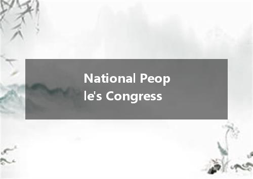 National People's Congress是什么意思