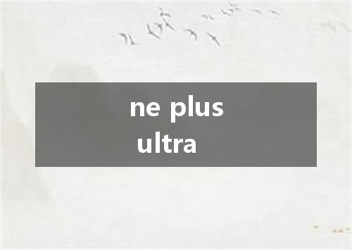 ne plus ultra是什么意思