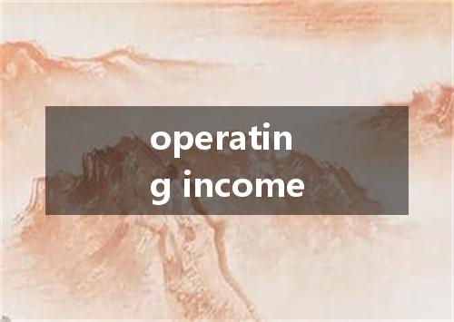 operating income是什么意思