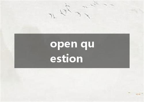 open question是什么意思