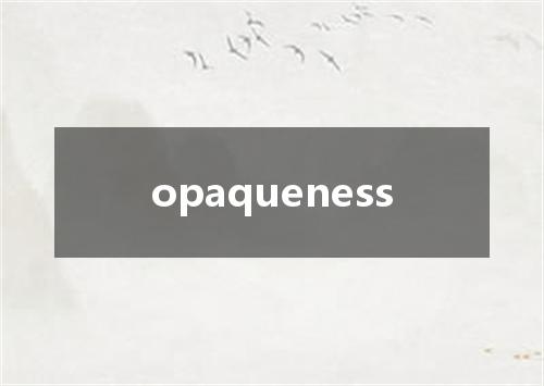 opaqueness是什么意思