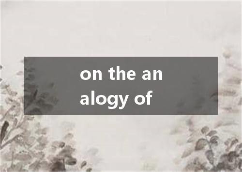 on the analogy of是什么意思