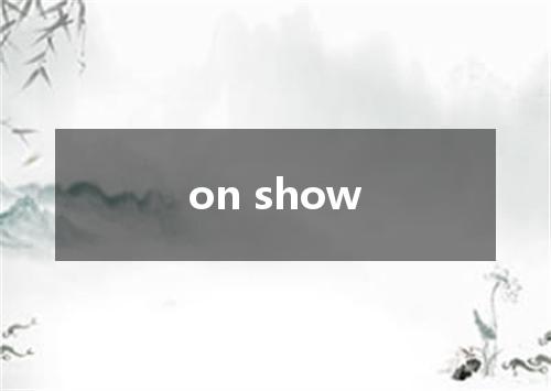 on show是什么意思