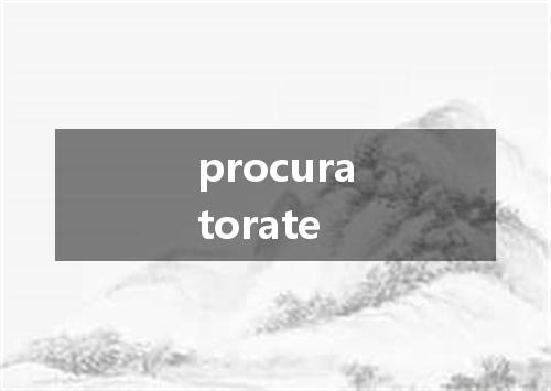 procuratorate是什么意思