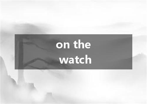 on the watch是什么意思