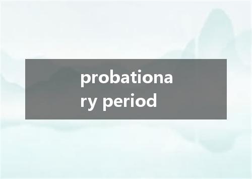 probationary period是什么意思