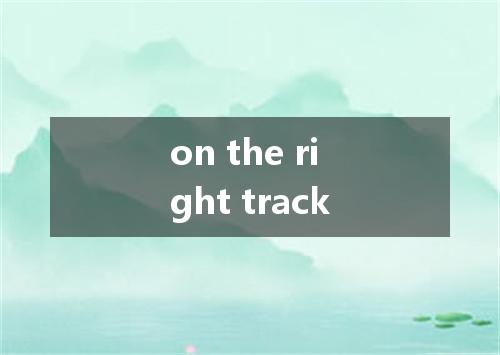 on the right track是什么意思