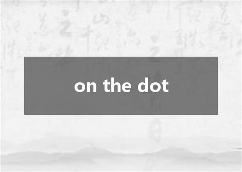 on the dot是什么意思