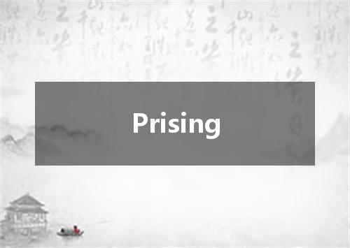 Prising是什么意思