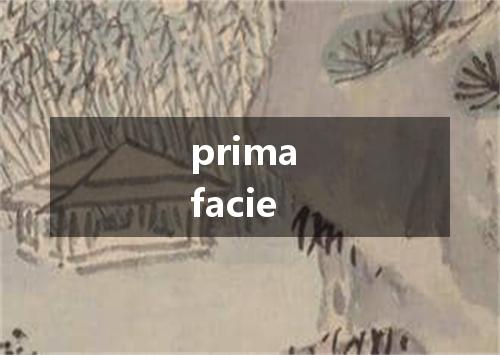 prima facie是什么意思