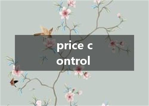price control是什么意思