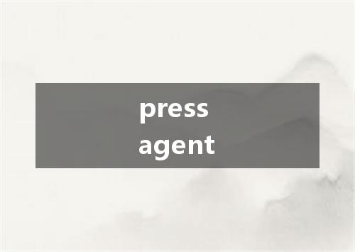 press agent是什么意思