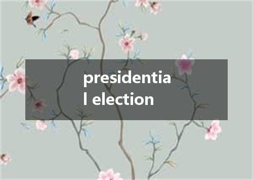 presidential election是什么意思
