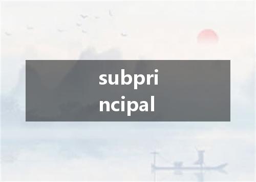 subprincipal是什么意思