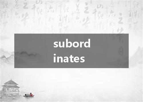 subordinates是什么意思