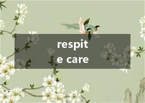 respite care是什么意思