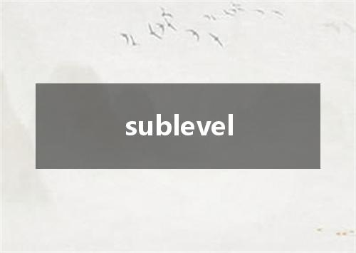 sublevel是什么意思