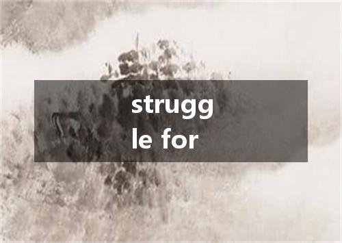 struggle for是什么意思