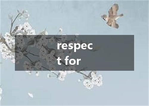 respect for是什么意思