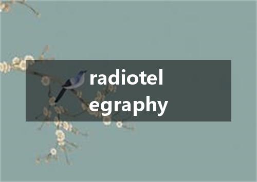 radiotelegraphy是什么意思