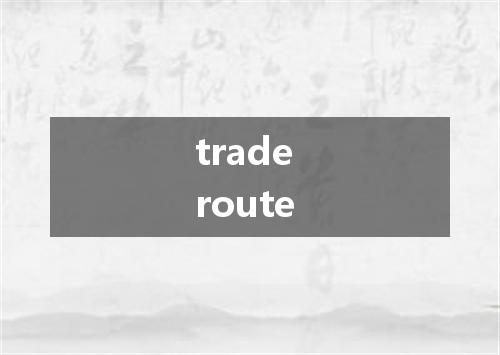 trade route是什么意思