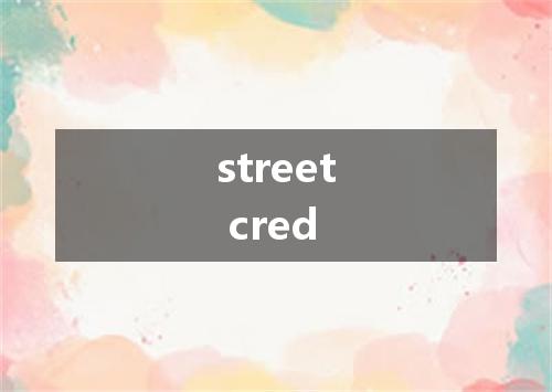 street cred是什么意思